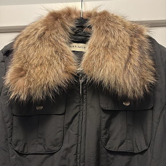Vintage Savage Real Marmot Fur Removable Collar Jacket size M (46). - Picture 3 of 16